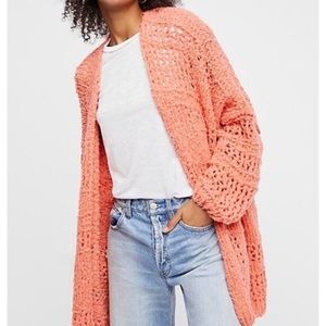 Free people Saturday morning cardi coral XXS